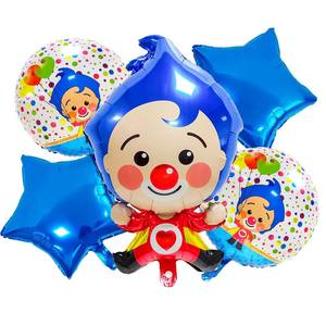 Nuevo Globo Metálico con Tema Azul del <span class=keywords><strong>Payaso</strong></span> de Dibujos Animados <span class=keywords><strong>Plim</strong></span> en Forma de Estrella para Decoración de Fiestas de Cumpleaños Infantiles - Product Image 1
