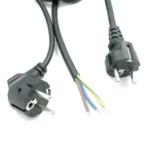 1m black ENEC KEMA eu 3 pin to open end power cord H05VV-F 3G*0.75mm2