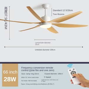 Black 6blade Nordic <b>Ceiling</b> Fan Light Dining Living Room Black 6 Blades <b>Ceiling</b> Fans with Lights and Remote Control for Bedroom - Product Image 5