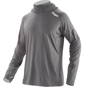 UPF 50 Custom Performance Fishing Wear Jersey abbigliamento da uomo pesce abbigliamento felpa con cappuccio UV manica lunga camicia da pesca con ghetta al collo - Product Image 4