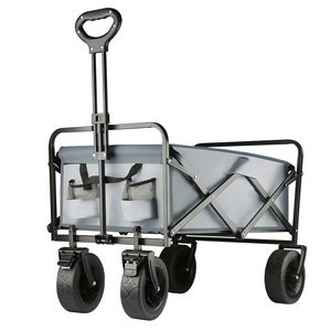 Chariot de camping pliable robuste 400L Grande capacité Chariot utilitaire d'extérieur avec roues tout-terrain pour la plage, les pique-niques et l'utilisation en jardin - Product Image 2