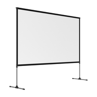 Écran de projection portable en polyester Wupro/ODM de 100 pouces avec support 16:9 écran de projection de camping en plein air de cinéma maison 4K