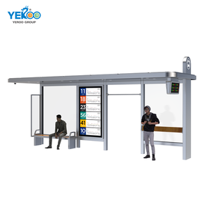 Ngoài trời xe buýt dừng LED hiển thị thông minh Cấu trúc thép không gỉ xe buýt dừng nơi trú ẩn với tấm pin mặt trời thông minh xe buýt dừng - Product Image 1