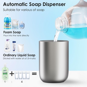 Nouveau distributeur de savon mural pour cuisine, 300 ml, en acier inoxydable, distributeur de savon automatique sans contact, distributeur de savon pour évier de cuisine - Product Image 2