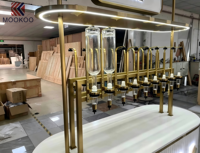 Comptoir de présentation de parfums de luxe sur mesure, station de recharge de parfums mobile, étagère métallique détachable pour les boutiques de parfums