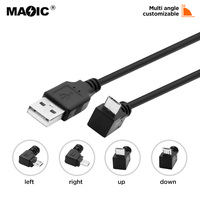 Cable de Carga de Datos Micro USB de 5 Pines, Conector Macho a Macho, con Ángulo de 90 Grados hacia Arriba, Abajo, Izquierda y Derecha, OEM