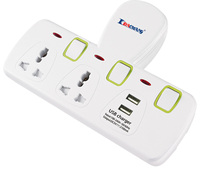 13A 250V 3250W 4 Gang 3 Stopkontak Tahan Api Tembaga Adaptor Steker Universal dengan SDK