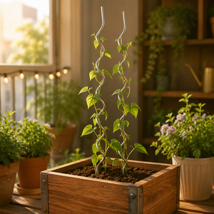 Colonnes de soutien pour plantes grimpantes, tiges spirales galvanisées, tuyaux en fer, supports spirales, poteaux de soutien pour tomates - Product Image 6