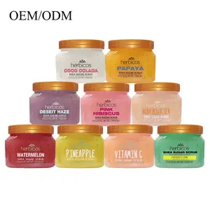 Oem Shea đường chà Coco Colada dưỡng ẩm và tẩy tế bào chết chà cho nuôi dưỡng chăm sóc cơ thể thiết yếu