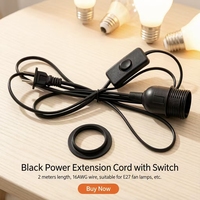Douille E26 E27 avec interrupteur, support de lampe, en PVC, pour extérieur, AC 220V, sécurité, norme américaine, accessoires pour lustre et table