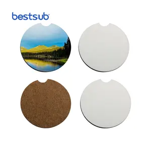 BestSub Atacado Personalizado Sublimação Blanks MDF Photo Drink Cup Holder Branco Carro Coaster Coaster De Madeira