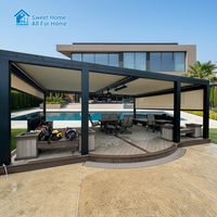 Pergola extérieure en aluminium Sweet Home avec toit à lames motorisées, imperméable, pour jardin