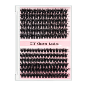 Cils en éventail synthétiques faits à la main, longueurs mixtes, 10 rangées, volume en forme de fleur, <span class=keywords><strong>base</strong></span> pointue, ensemble de cils en grappe, boîte personnalisable - Product Image 6