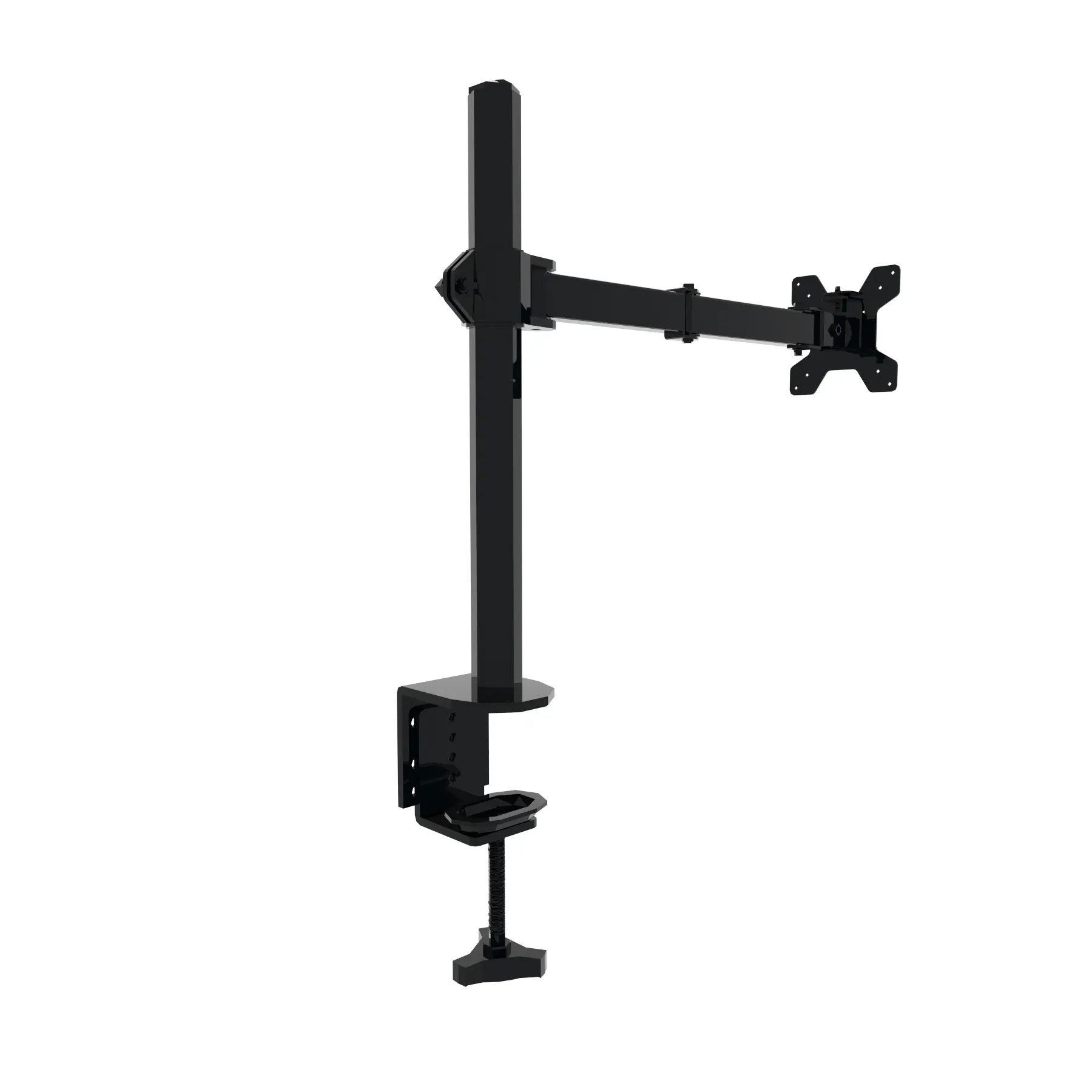 Brazo de soporte para monitor de escritorio individual con ajuste de altura y abrazadera giratoria Tamaño de pantalla de 32 pulgadas Stock disponible