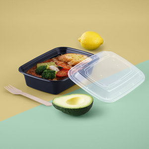 Nhà Máy vận chuyển lò vi sóng an toàn chặt chẽ con dấu bữa ăn chuẩn bị container Takeaway hộp trong suốt nắp thực phẩm nhựa đen bao bì thực phẩm - Product Image 5