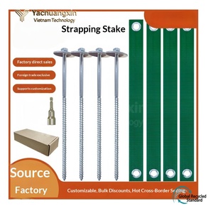 Piquets de tente Yachuangxin 400 mm en tissu Oxford vert, orange, noir, norme mondiale de recyclage, pour camping et usage extérieur, lot de 3 - Product Image 4