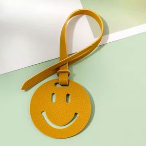 Cute Smile Face <b>Bag</b> <b>Charm</b> PU Leather Smiling Keychain Pendant Hanging <b>Bag</b> <b>Charms</b> for Purses - Product Image 3