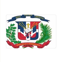 Tapis de sol en caoutchouc polyester imprimé avec le drapeau national de la République dominicaine, 40*60 cm, rectangulaire, antidérapant
