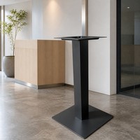 Pied de table carré en métal noir, support industriel pour table de café, restaurant, bar, salle à manger