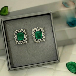 Pendientes de Diamantes con Corte Esmeralda E2840, Verdes, Joyería Fina Clásica para Mujer, Diamantes Naturales - Product Image 4