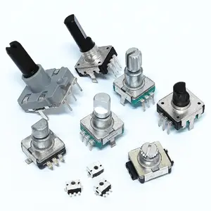 Incremental Rotary Encoder 16mm Half Shaft Vertical Rotary Encoder With Push Button Switch