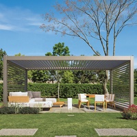 Pergola motorisée en aluminium à persienne Pergola Bioclimatique Couverture de balcon de patio écologique à revêtement en poudre en tailles 3x3 4x4 4x6