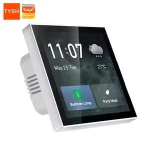 TYSH Tuya Smart Home Device Zigbee Gateway 4 in Tuya Smart Life Muti-funcional Alexa Panel de Control Central Smart Switch Panel