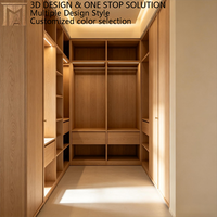 Système de rangement modulaire pour chambre à coucher en bois grainé moderne pour des solutions de rangement organisées à la maison