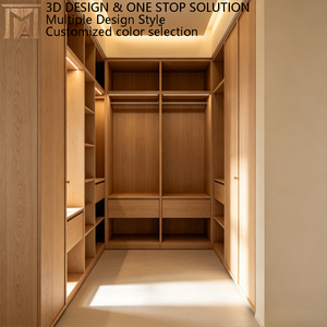 Système de rangement modulaire pour chambre à coucher en bois grainé moderne pour des solutions de rangement organisées à la maison - Product Image 2