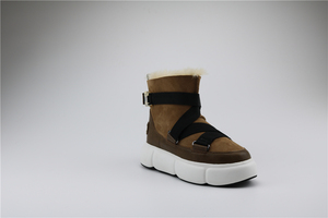 Верхняя стелька из овечьей шерсти EVA, уличные меховые мужские зимние сапоги из коровьей замши - Product Image 5