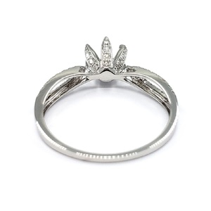 Entrega rápida 18K oro blanco diamante Real 6 garras solitario para 0.65cts Centro Semi montaje compromiso y anillos de boda para mujeres - Product Image 3