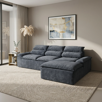 Canapé-lit modulaire en velours compressé en forme de L, ensemble de meubles rembourrés en éponge pour salon moderne, villa, appartement, hôtel