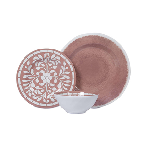 Lfgb tiêu chuẩn sang trọng đặc biệt Bộ bữa ăn tối tùy chỉnh đồ nấu nướng melamine Bộ đồ ăn Bộ Melamine Màu Hồng Bộ - Product Image 6