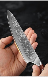 Ensemble de 11 couteaux de cuisine à motif Damas, manche en bois massif, couverts professionnels, coffret cadeau pour chef, hôtel, restauration - Product Image 6