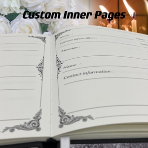 Guest <span class=keywords><strong>Book</strong></span> funerario con penna e scatola azienda di stampa certificata personalizza le pagine celebrazione della vita - Product Image 5