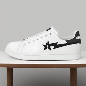Chaussures Décontractées Classiques Plates en Cuir Blanc de Haute Qualité, Nouveautés pour Adulte Homme Femme, Logo Personnalisé - Product Image 1