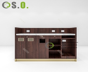 Vente directe en usine de luxe Comptoir de réception <span class=keywords><strong>Salon</strong></span> de beauté Hôtel Département des visites Réception Table en bois - Product Image 5