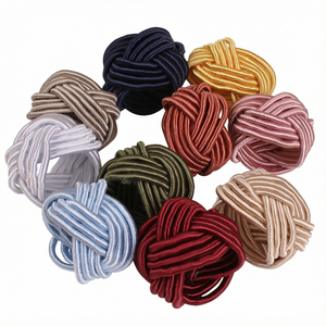 Handmade Woven Fabric <b>Napkin</b> Ring Knotted Round <b>Napkin</b> Holder Table Decoration for Wedding Party Restaurant - Product Image 1