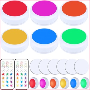 Veilleuse LED RGB à infrarouge 13 couleurs, télécommandée, alimentée par piles, en PC, avec fonctions <span class=keywords><strong>de</strong></span> gradation et <span class=keywords><strong>de</strong></span> tapotement, design moderne pour usage domestique - Product Image 1