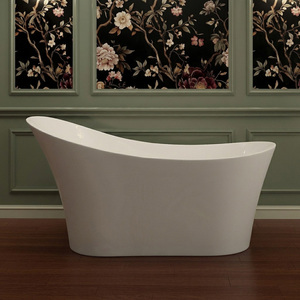 Bañera Acrílica Independiente Rosemont de Estilo Moderno, Ecológica, con Desagüe Incluido, para Baño Relajante, Diseño Cuadrado Blanco - Product Image 1