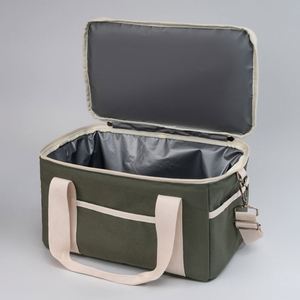 Wholesale Insulated Canvas Lunch Cooler Bag with Adjustable Shoulder Straps Portable Collapsible Soft Lunch Bag - Product Image 4