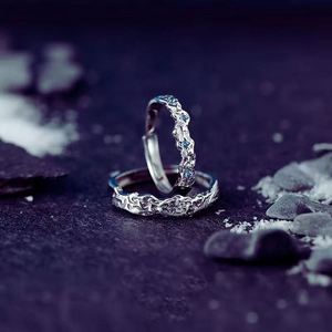 Anillos De Pareja Silver Plated Blue Zircon <b>Couple</b> <b>Ring</b> <b>Couple</b> Accessories Wedding Party Adjustable Open <b>Ring</b> Wedding Jewelry - Product Image 4