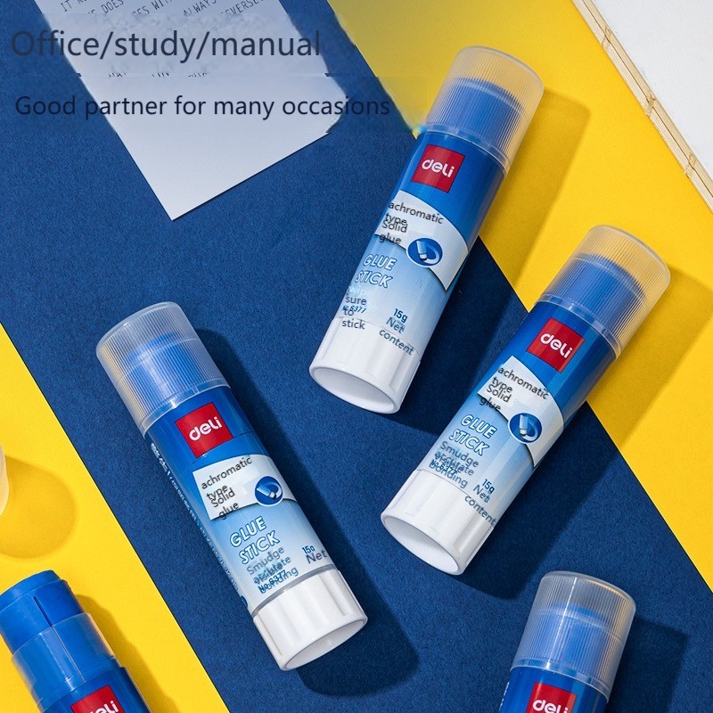 Однотонный клей-карандаш Deli 7125 меняющий цвет, большой 15 г суперклей, 24 без формальдегида, канцелярские принадлежности для офиса и студентов