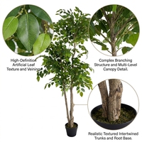 Arbre artificiel Polyscias de 160 cm, plante bonsaï réaliste, verdure artificielle pour la décoration intérieure de la maison et du jardin