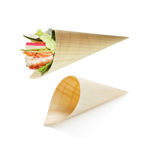 Cônes de collation en bois portables-Supports écologiques pour les aliments pour doigts - Product Image 5