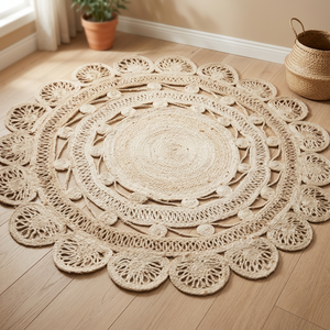 Stylish Oval Handwoven Jute Rug Eco Friendly Natural Fiber Handmade Floor <b>Carpet</b> for Home Interior Decor from India - Product Image 6