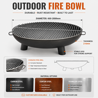Brasero en métal robuste - Foyer extérieur portable pour le camping, les barbecues et les rassemblements nocturnes