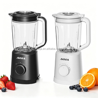 Blender sur socle multifonctionnel AOJA 500W en plastique, 2 vitesses, fonction pulse, capacité 1,5L, 4 lames en acier inoxydable, anti-fuite