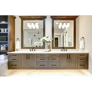 עיצוב חדר אמבטיה מותאם אישית 24 אינץ' ארון אמבטיה יהירות מעץ