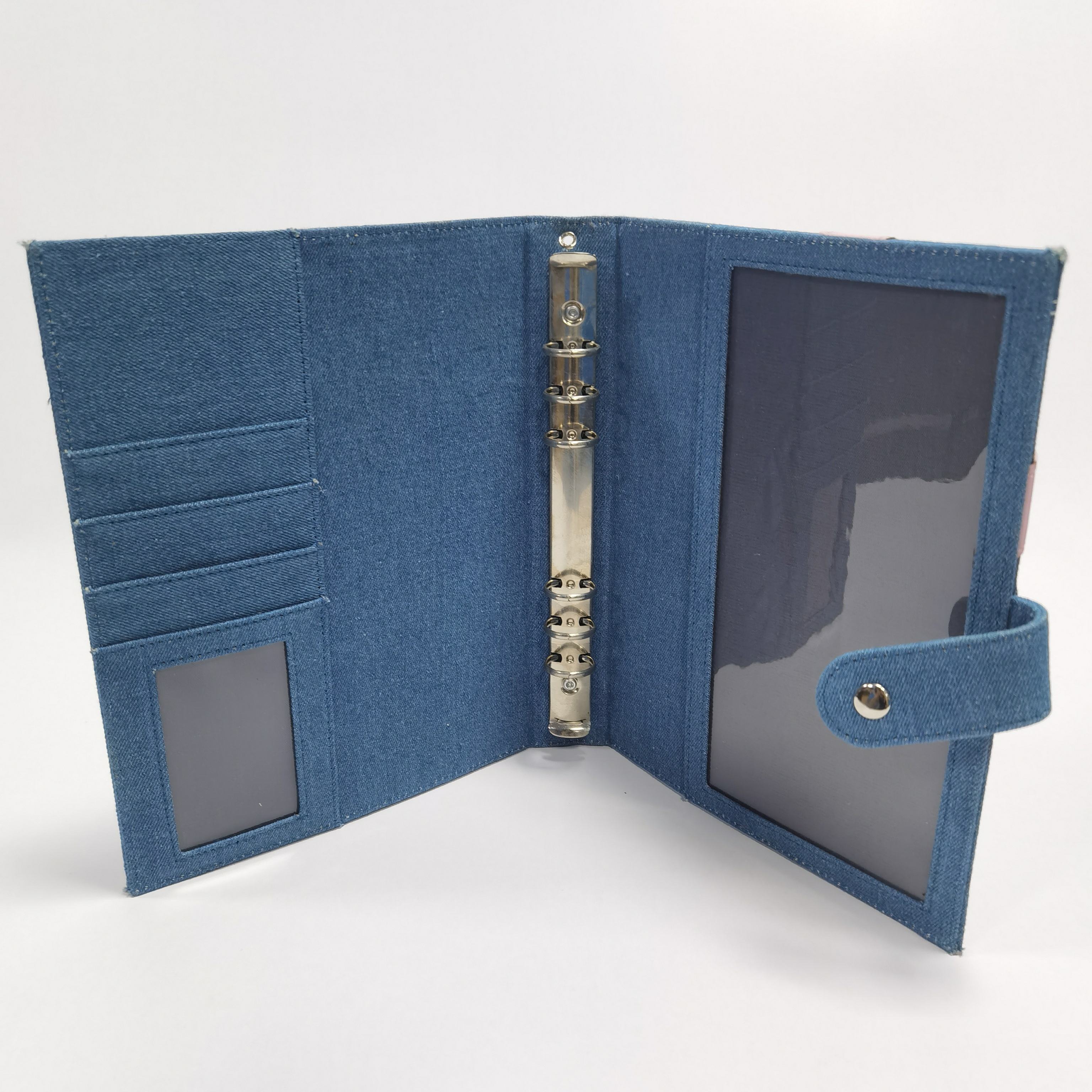 A5 リフィルバインダー デニム 6リングバインダー カスタムパッケージ